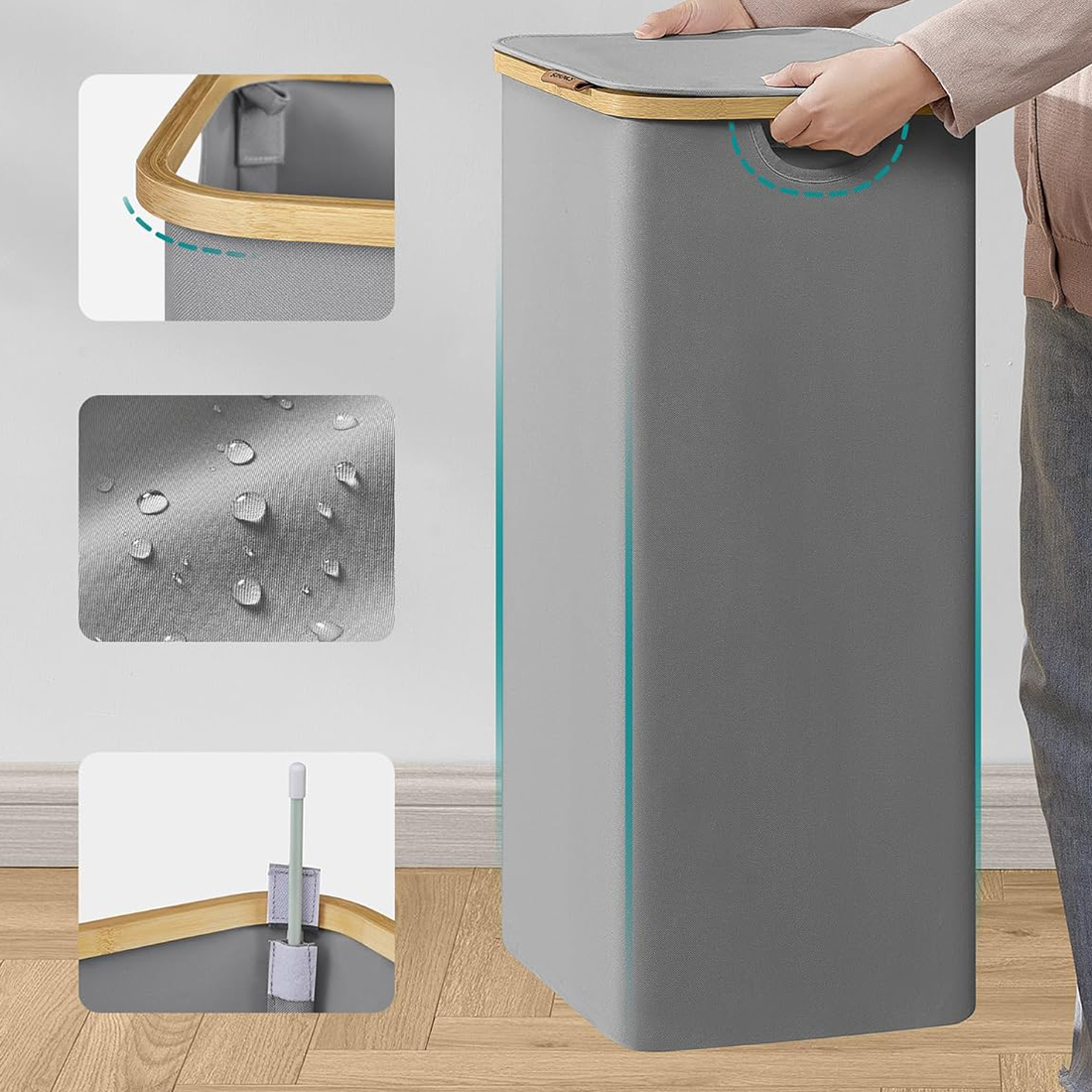 Materiał Oxford 600D kosz na pranie Spacetronik SFFL0012_V4 szary