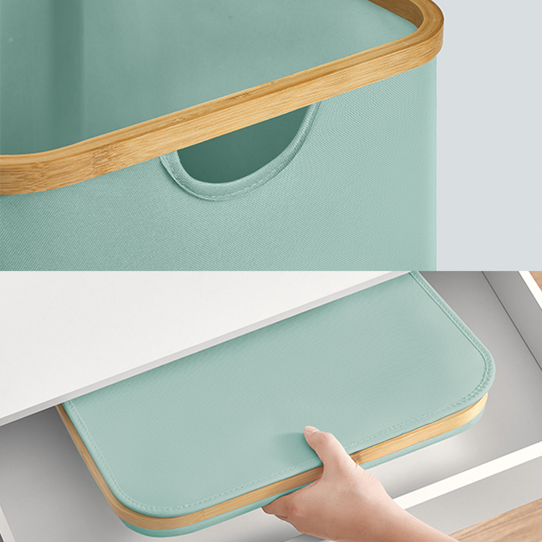 Składany kosz na pranie Spacetronik SFFL0012_V5 miętowy łatwy montaż