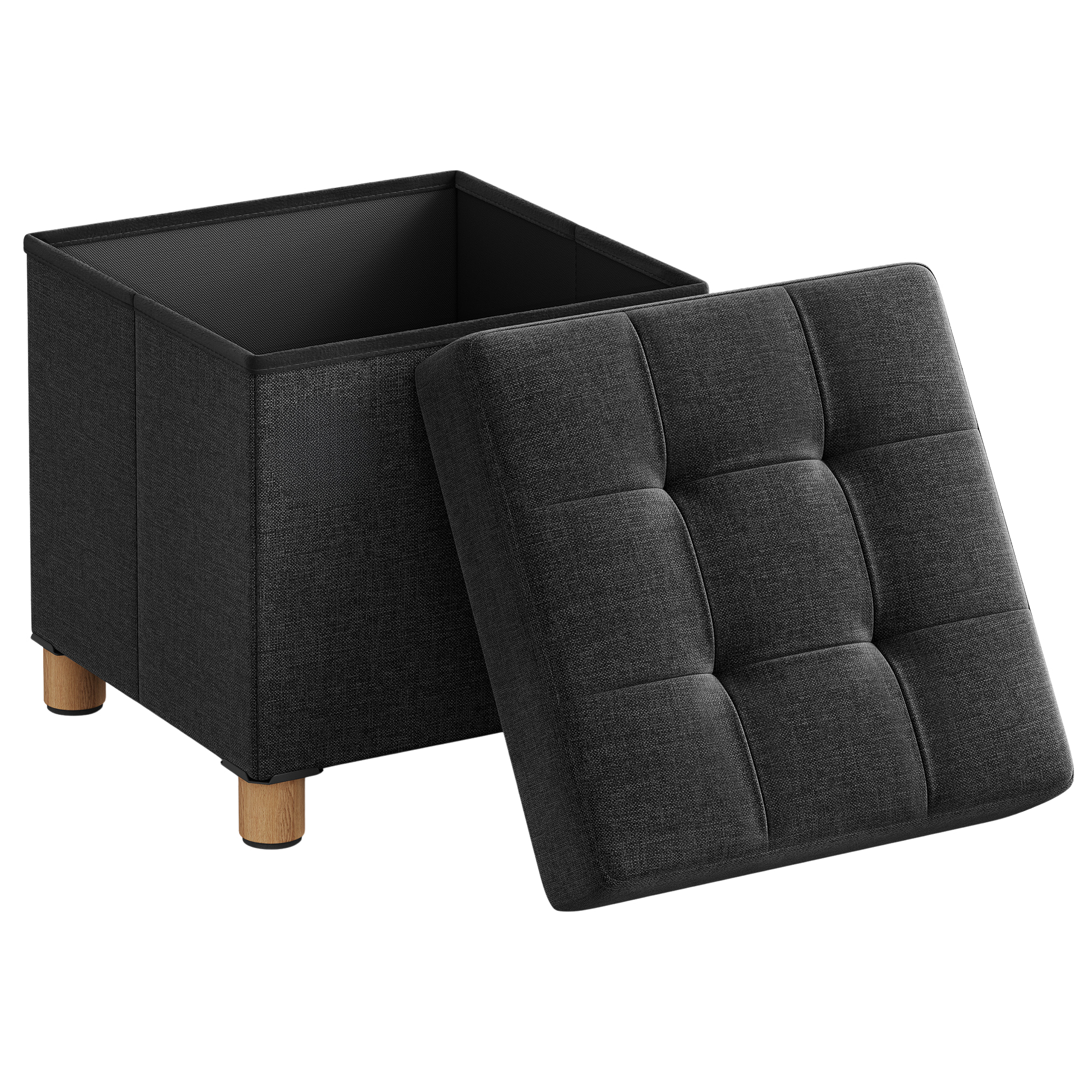 Faltbarer Sitzhocker mit Stauraum Spacetronik SFFSB0002BB schwarz