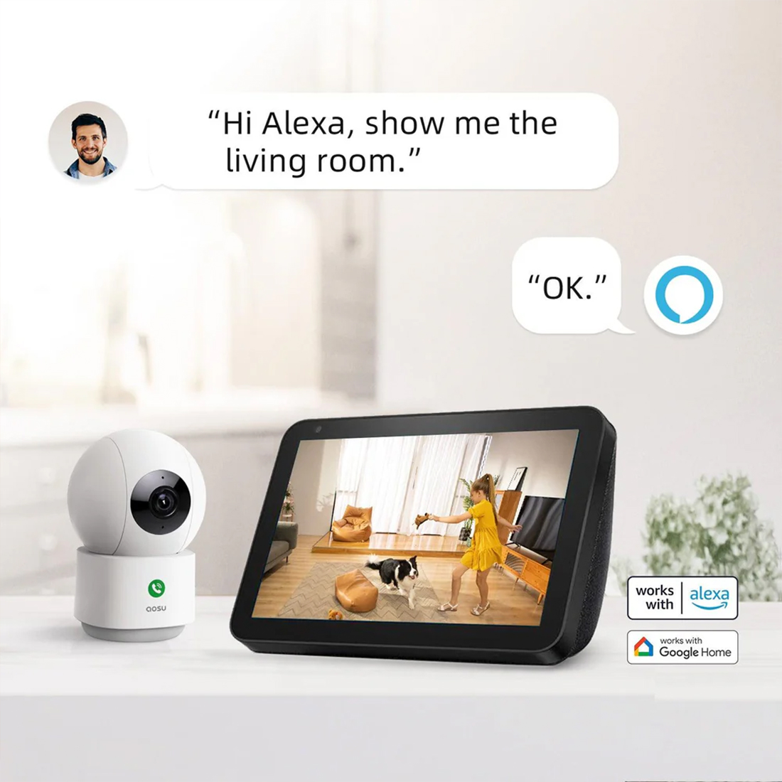Aosu P1 kompatybilna z Google Assistant Alexa smart home