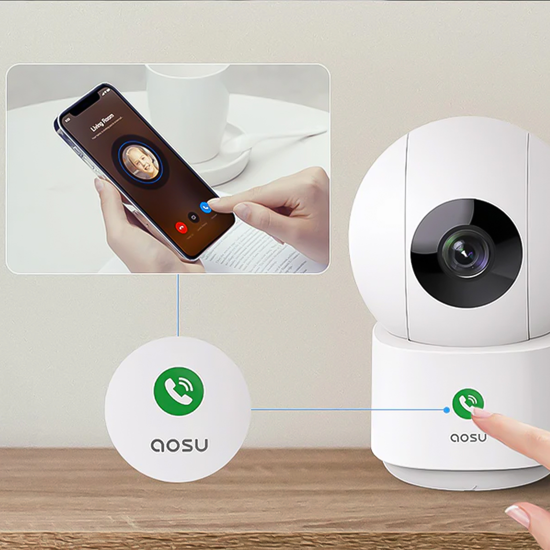 Aosu P1 one touch calls szybka komunikacja kamera do domu