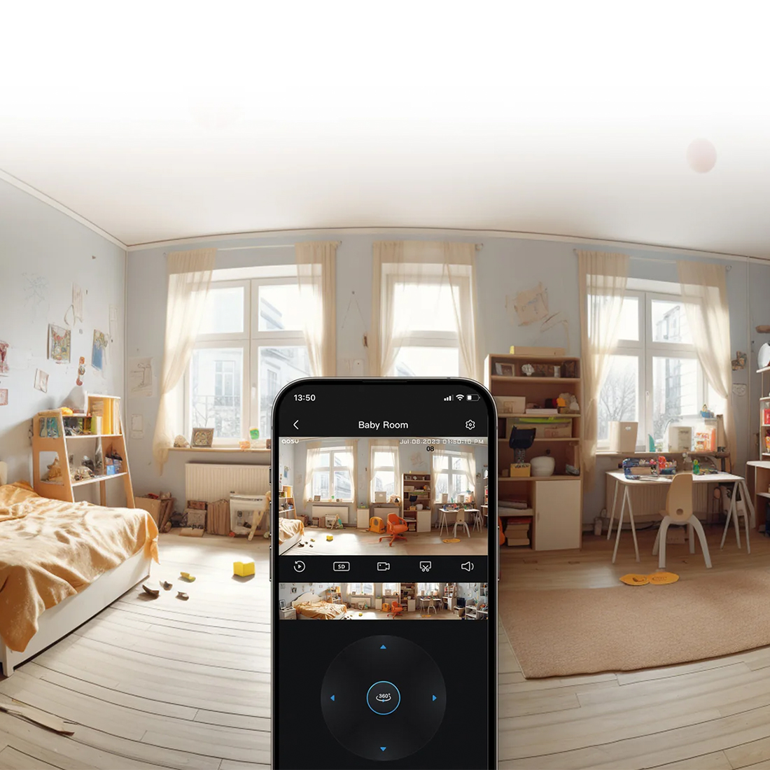 Aosu P1 widok 360 stopni kamera wewnętrzna 2K