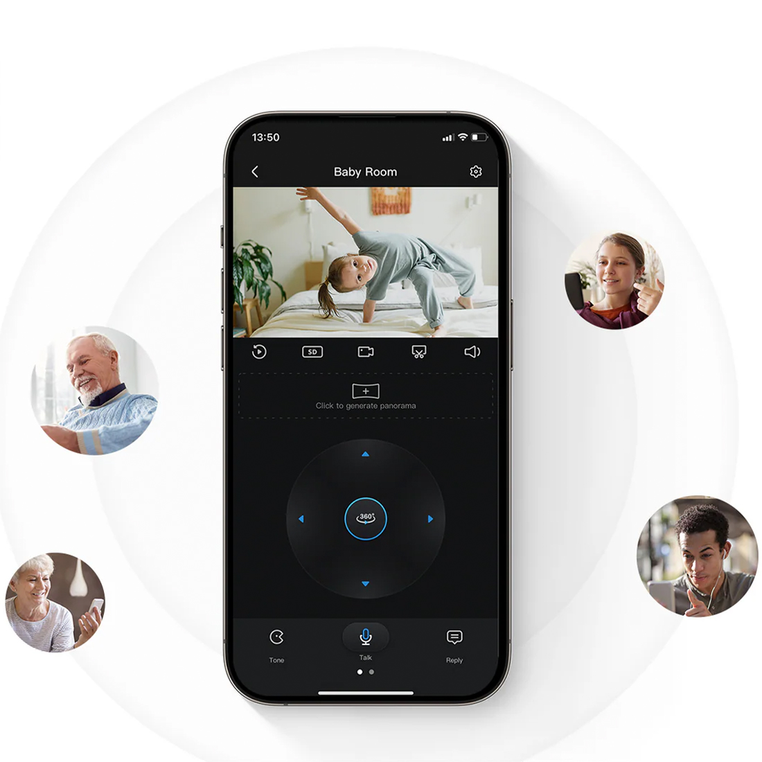 Aosu P1 udostępnianie obrazu kilka osób kamera