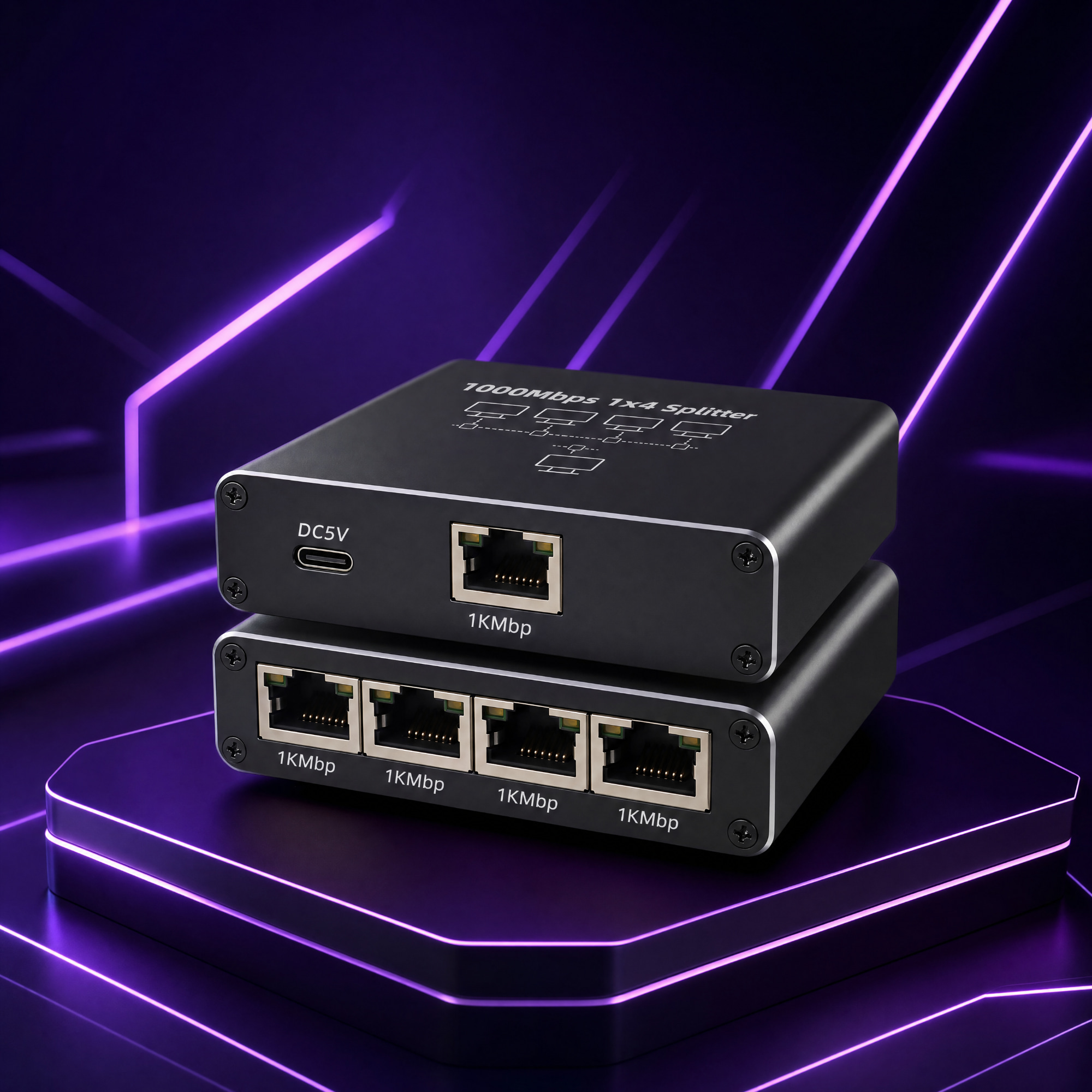 Rozdzielacz Ethernet RJ45 1 do 4 Spacetronik SP-SG104, rozgałęźnik RJ45 1000 Mb/s, switch Ethernet 4 porty Spacetronik, bezstratny rozdzielacz RJ45, Spacetronik SP-SG104 gigabit, splitter RJ45 do sieci domowej, rozdzielacz sygnału internetowego, Spacetronik RJ45 1 do 4, rozdzielacz LAN gigabitowy, switch RJ45 Spacetronik 1000 Mb/s
