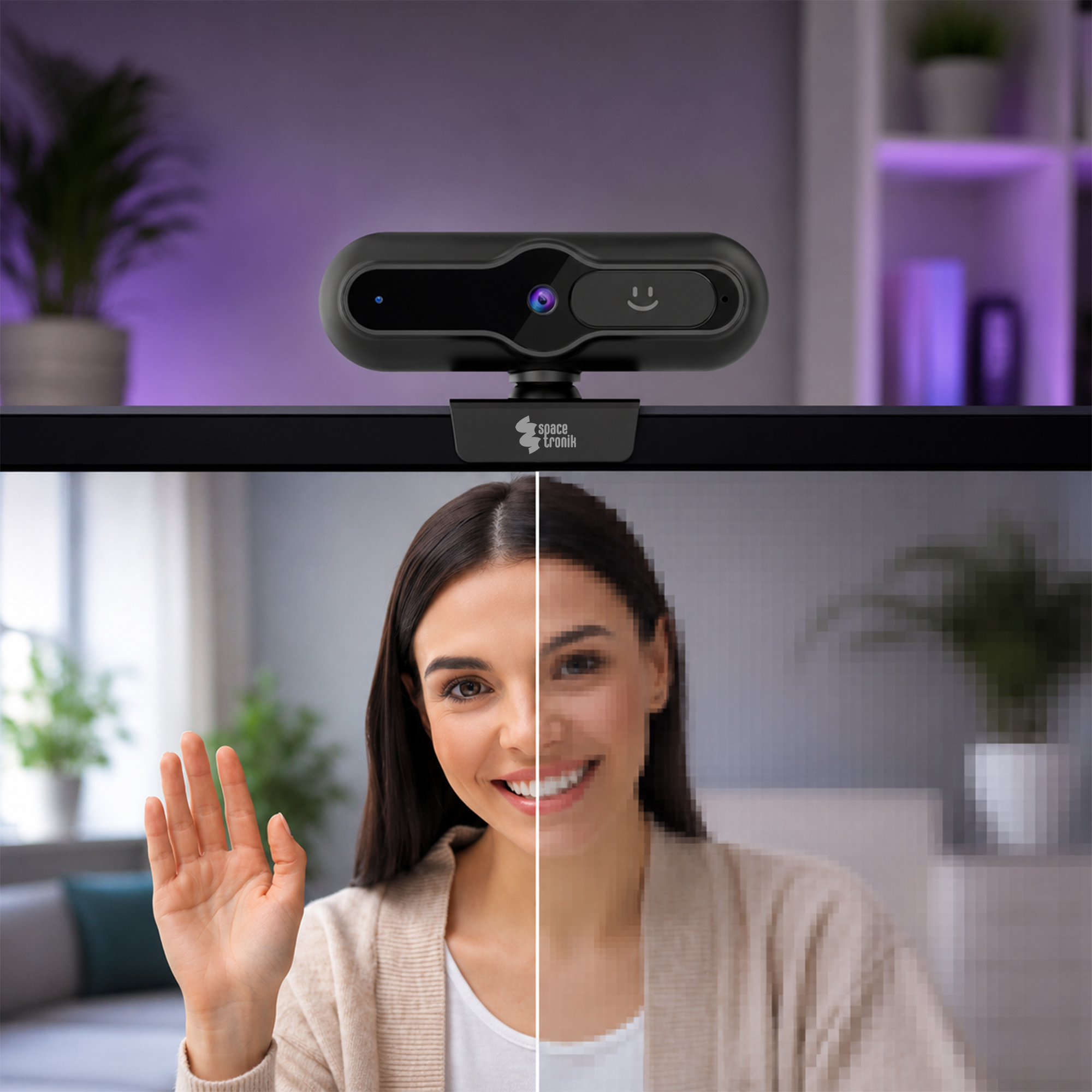 Porównanie jakości obrazu 4K UHD z kamery Spacetronik WCAM13 podczas rozmowy wideo