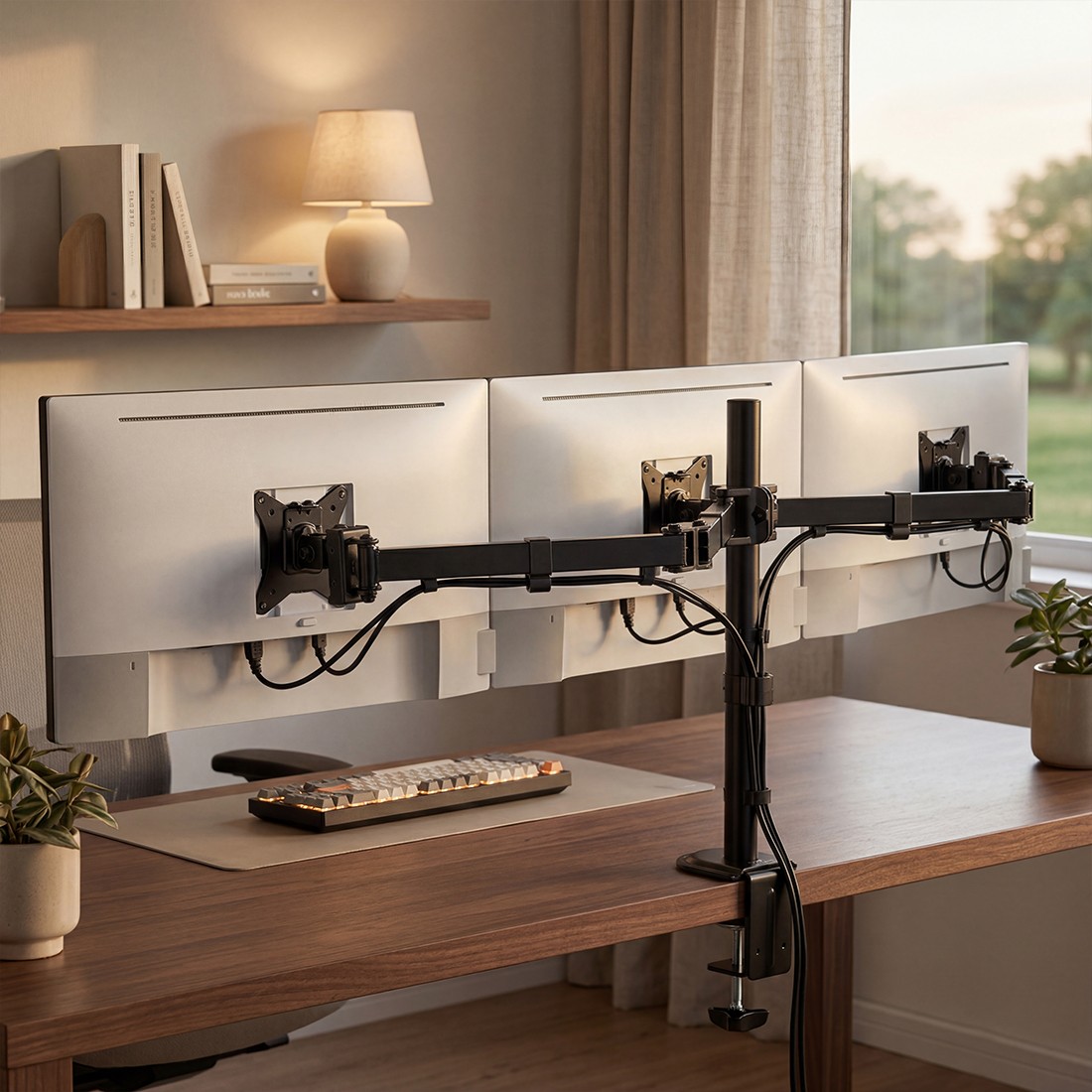 Robuster Stahlarm für Monitore unter strenger Qualitätskontrolle