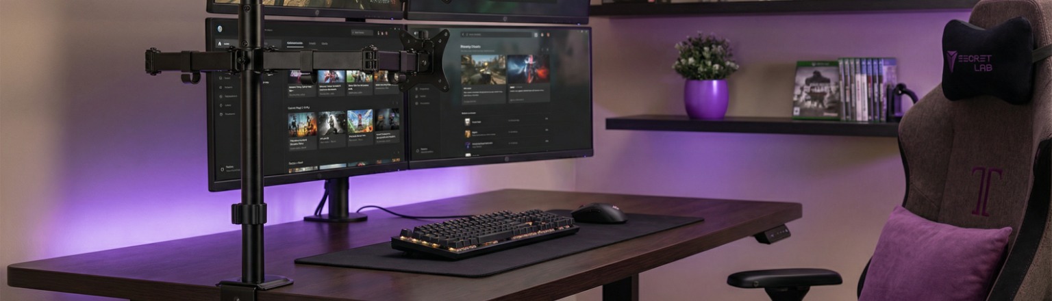 Solidny uchwyt biurkowy na 4 monitory Spacetronik SPA140