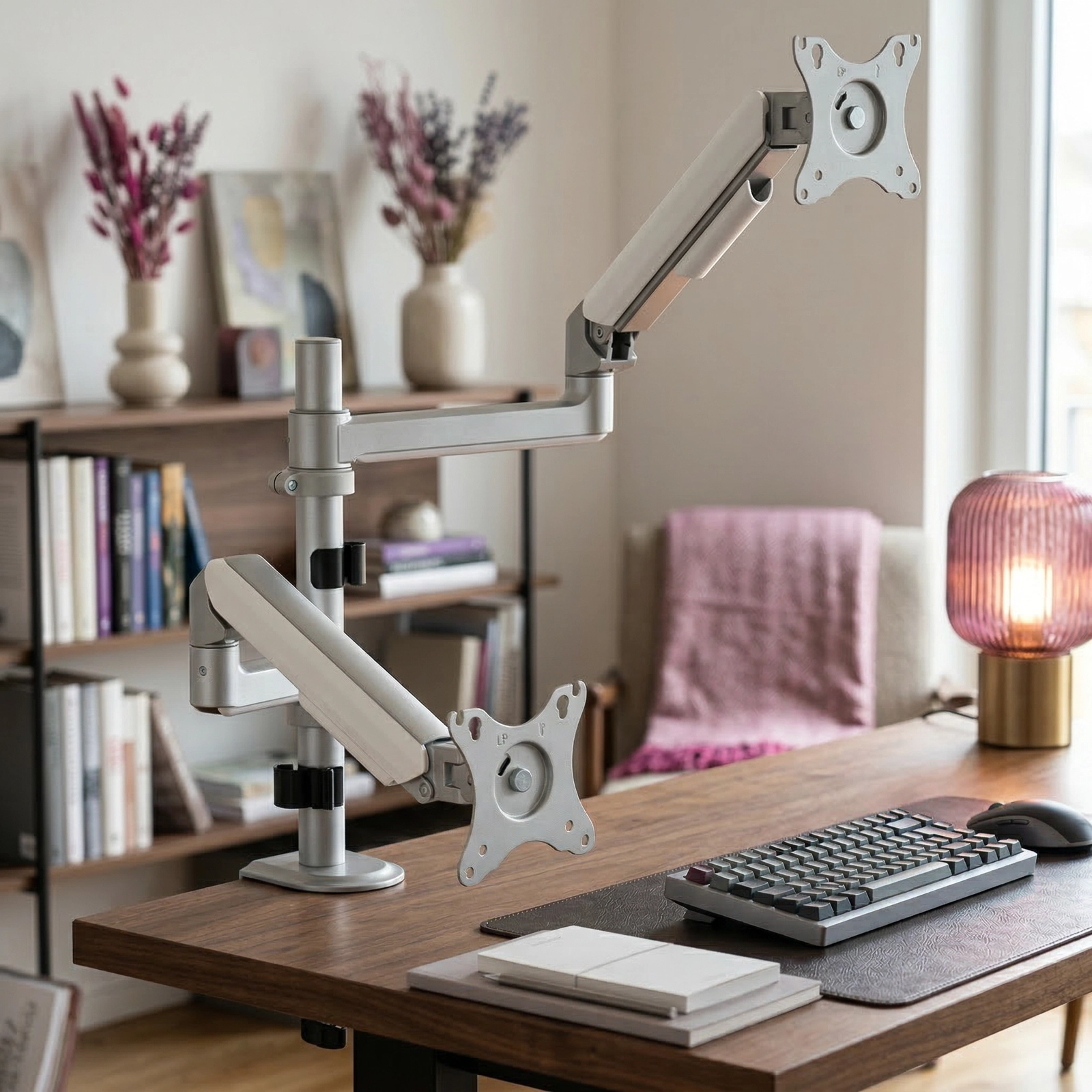 Elegancki uchwyt do monitora Spacetronik SPAH123S ze sprężyną mechaniczną