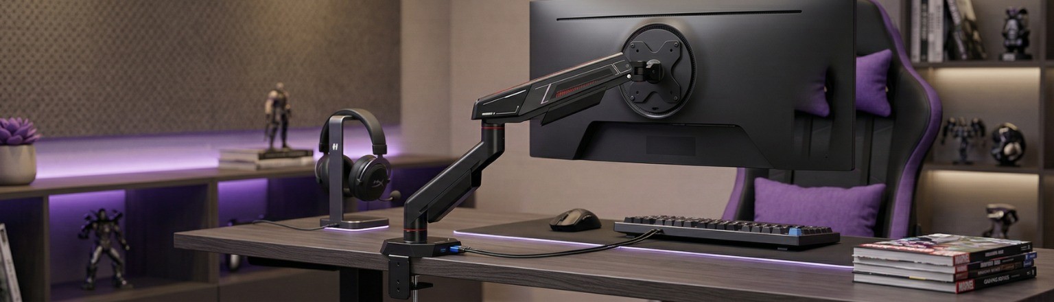 Stabilne ramię mechaniczne utrzymujące ciężki monitor bez ryzyka opadania