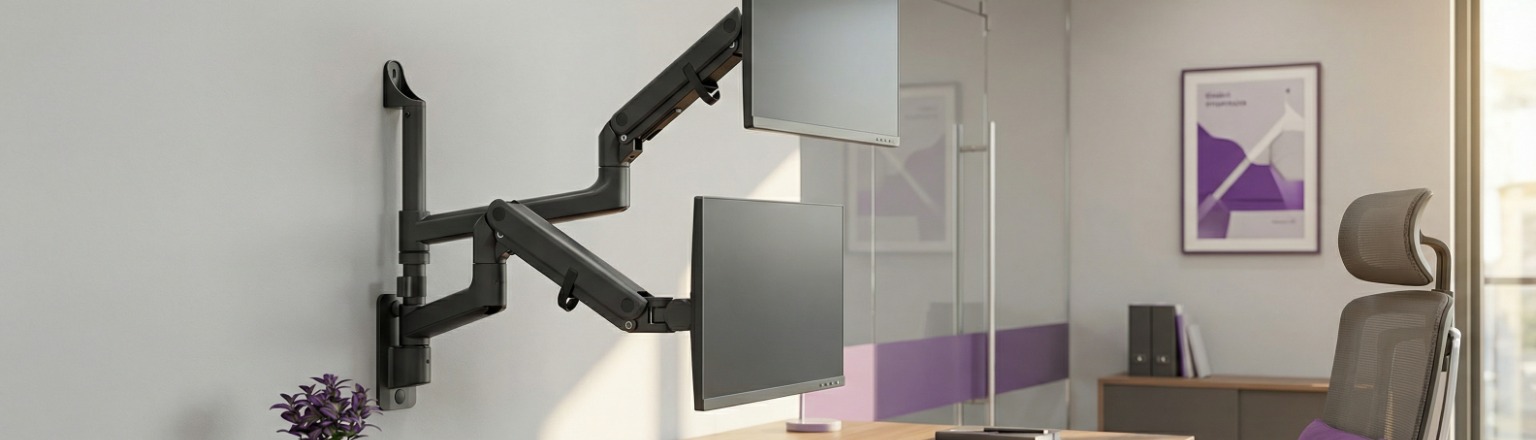 Solidny uchwyt ścienny do monitora ultrawide 49-57 cali Spacetronik SPAWG114