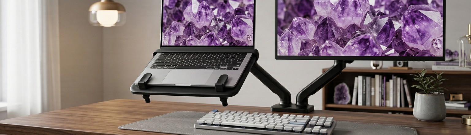 Dynamiczny uchwyt VESA na laptopa jako alternatywa dla sztywnych podstawek biurkowych