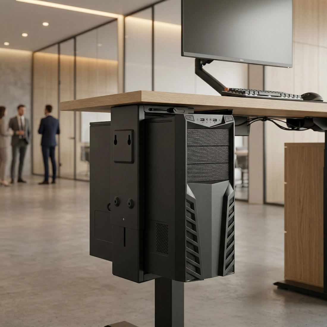 Więcej miejsca pod biurkiem, zero komputera pod nogami