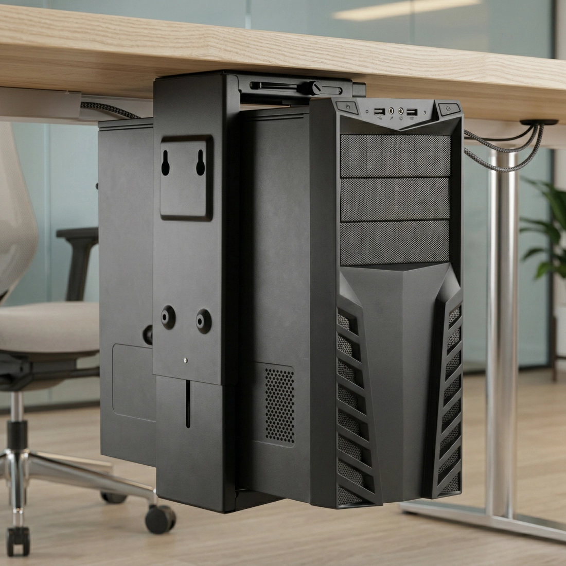 Regulacja wysokości i głębokości - pasuje do większości obudów tower