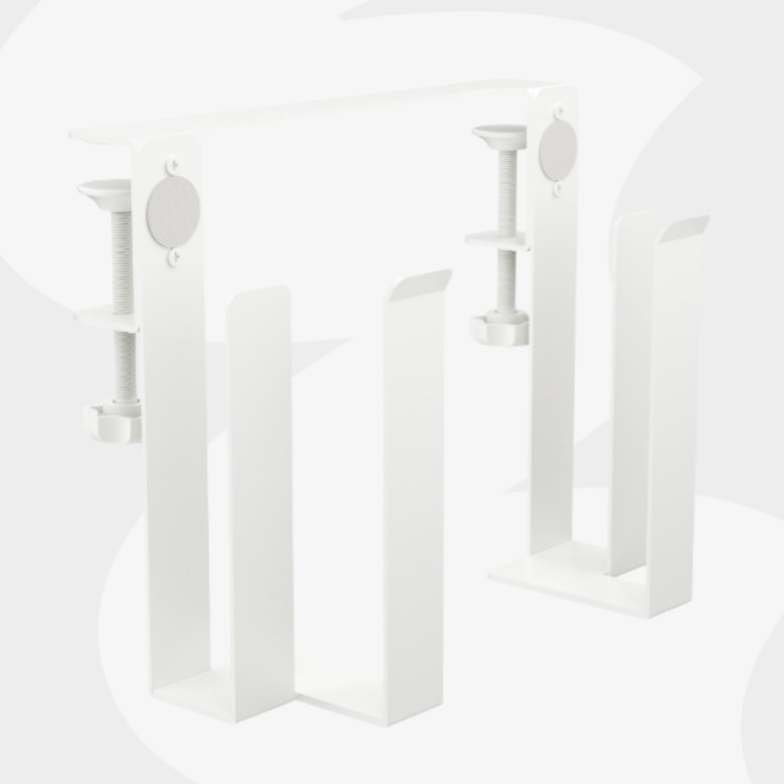 boczny organizer do biurka SPB146W biały na zacisk stal 25x20x8