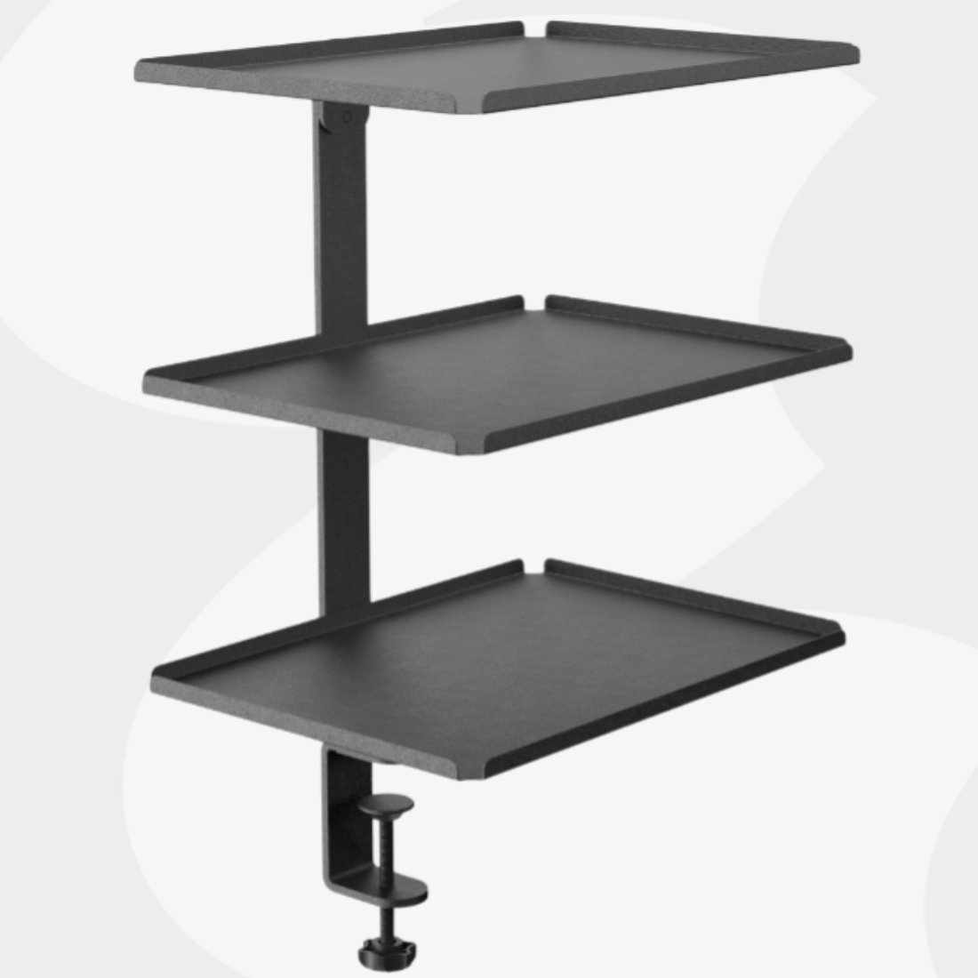 boczny organizer do biurka SPB147B czarny na zacisk półki stal montaż w dwóch kierunkach