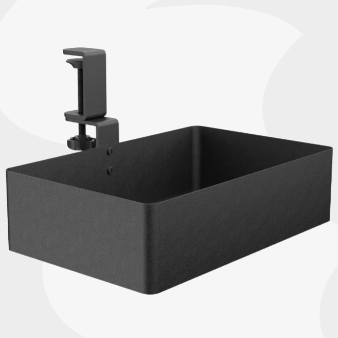 boczny organizer do biurka SPB148B czarny na zacisk stal 25x17x15 półka na laptopa książki