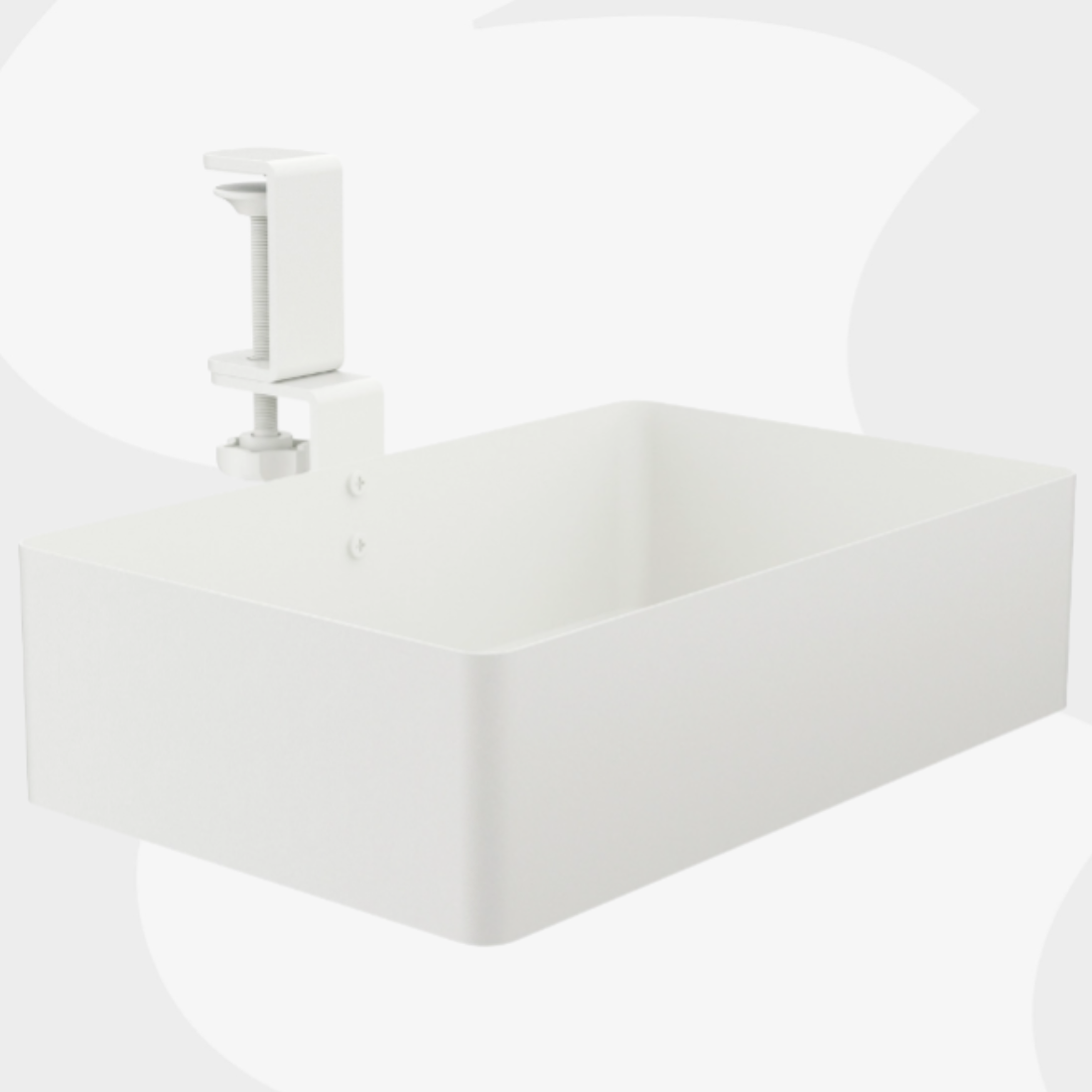 boczny organizer do biurka SPB148W biały na zacisk stal 25x17x15 półka na laptopa książki