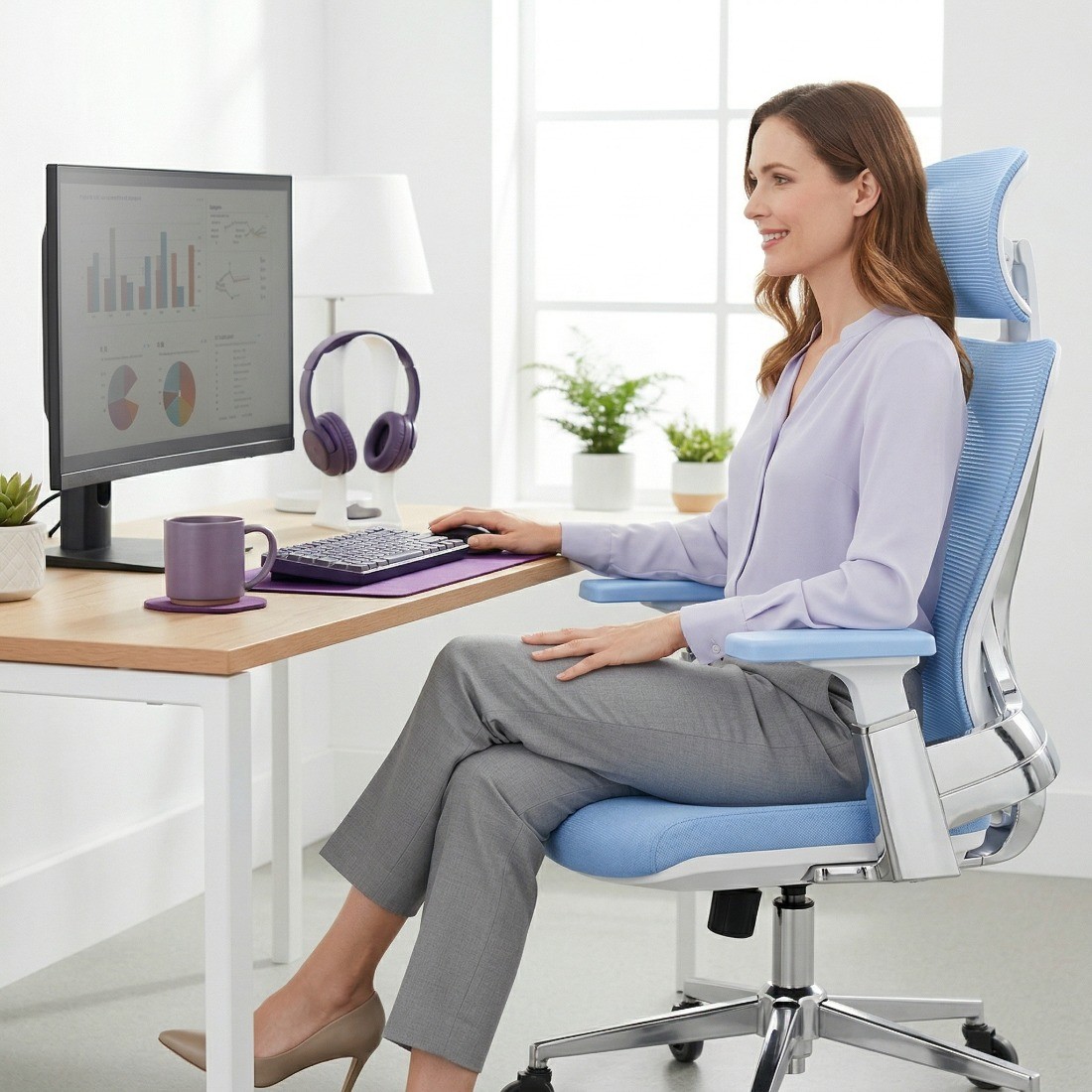Ergonomischer Bürostuhl Spacetronik Axon Grau