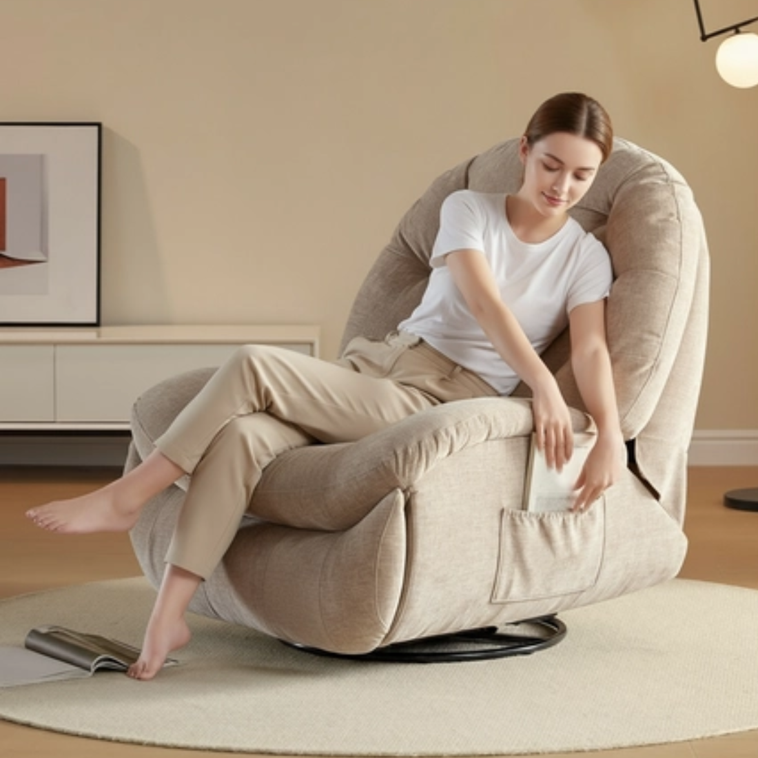 Elektryczna sofa i fotel Spacetronik jako harmonijny zestaw do nowoczesnego salonu