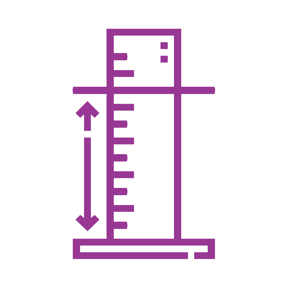 Ikona pokazująca regulowaną wysokość