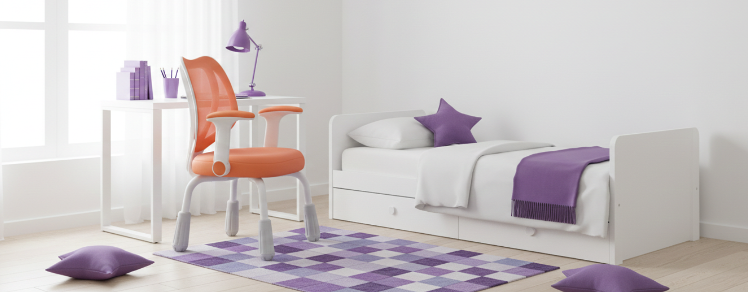 krzesło dziecięce SPC-XD26O pomarańczowe regulacja wysokości 88-94 cm składane podłokietniki