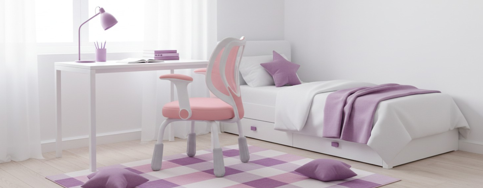 krzesło dziecięce SPC-XD26P różowe regulacja wysokości 88-94 cm składane podłokietniki