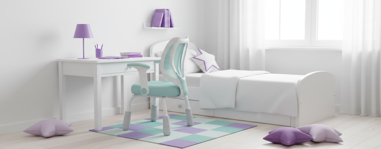 krzesło dziecięce SPC-XD26S niebieskie regulacja wysokości 88-94 cm składane podłokietniki