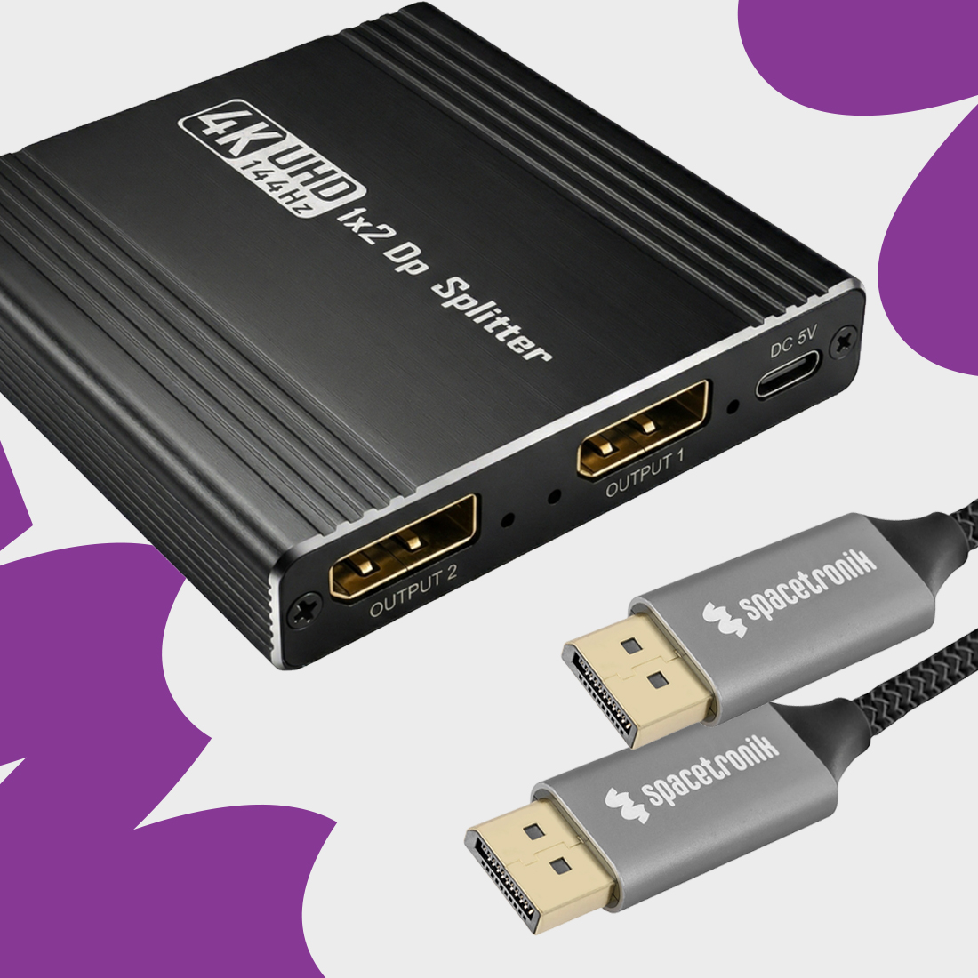 displayport 1.4 splitter, dp splitter nowoczesny, splitter dp wysoka przepustowość, displayport 32.4 gbps, dp splitter bez strat, splitter displayport hdcp, dp splitter stabilny, splitter dp profesjonalny, dp splitter jakość obrazu