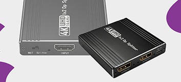 displayport splitter 1x2, splitter dp 4k 144hz, displayport mst splitter, dp splitter z audio, splitter displayport 1.4, rozdzielacz displayport 4k, dp splitter dwa monitory, splitter displayport hdcp