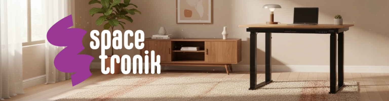 stelaż biurka elektryczny SPE426B czarny czteronożny regulacja wysokości 71-118 cm stal ABS LED