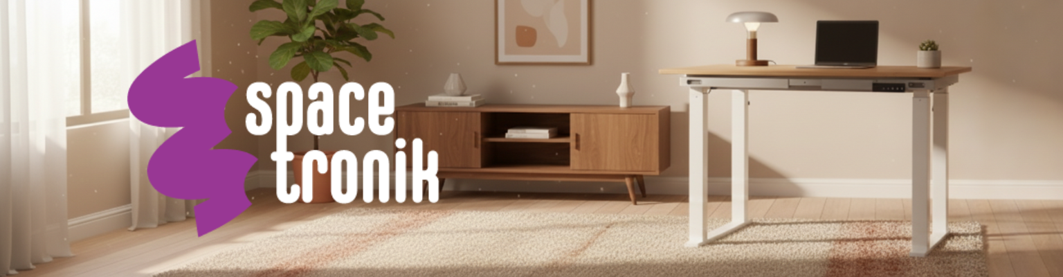 stelaż biurka elektryczny SPE426W biały czteronożny regulacja wysokości 71-118 cm stal ABS LED