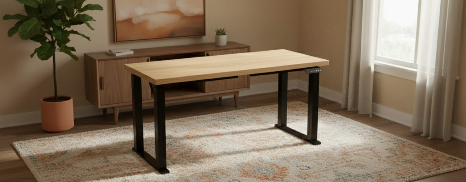 stelaż biurka SPE426B czarny elektryczny czteronożny