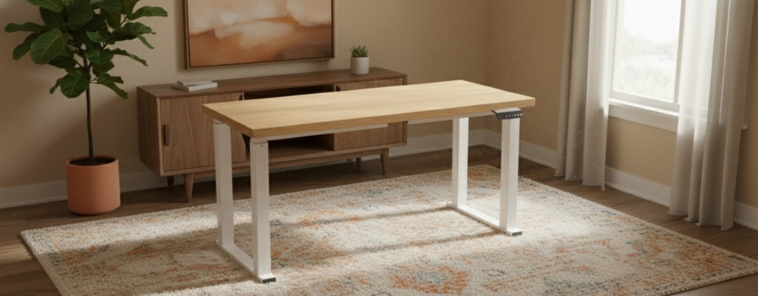 stelaż biurka SPE426W biały elektryczny czteronożny