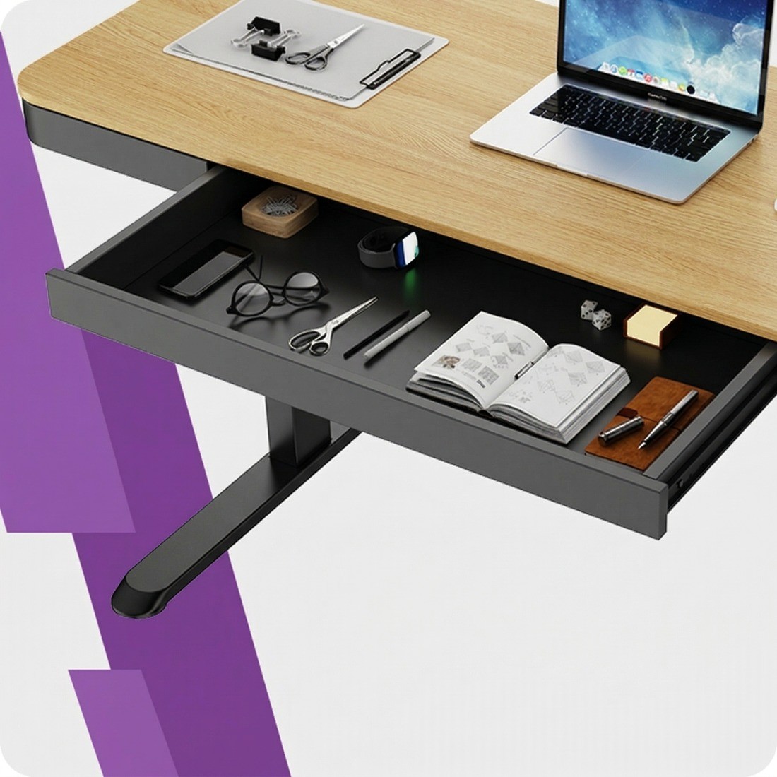 eleganckie biurko z elektryczną regulacją wysokości, biurko Spacetronik Astrid SPE-B136BD, biurko z podblatową ładowarką indukcyjną, biurko do biura z elektryczną regulacją, biurko z funkcją ładowania bezprzewodowego, nowoczesne biurko z regulacją wysokości, biurko z wbudowaną ładowarką Qi, biurko z elektrycznym napędem, biurko ergonomiczne do pracy, biurko z automatyczną regulacją