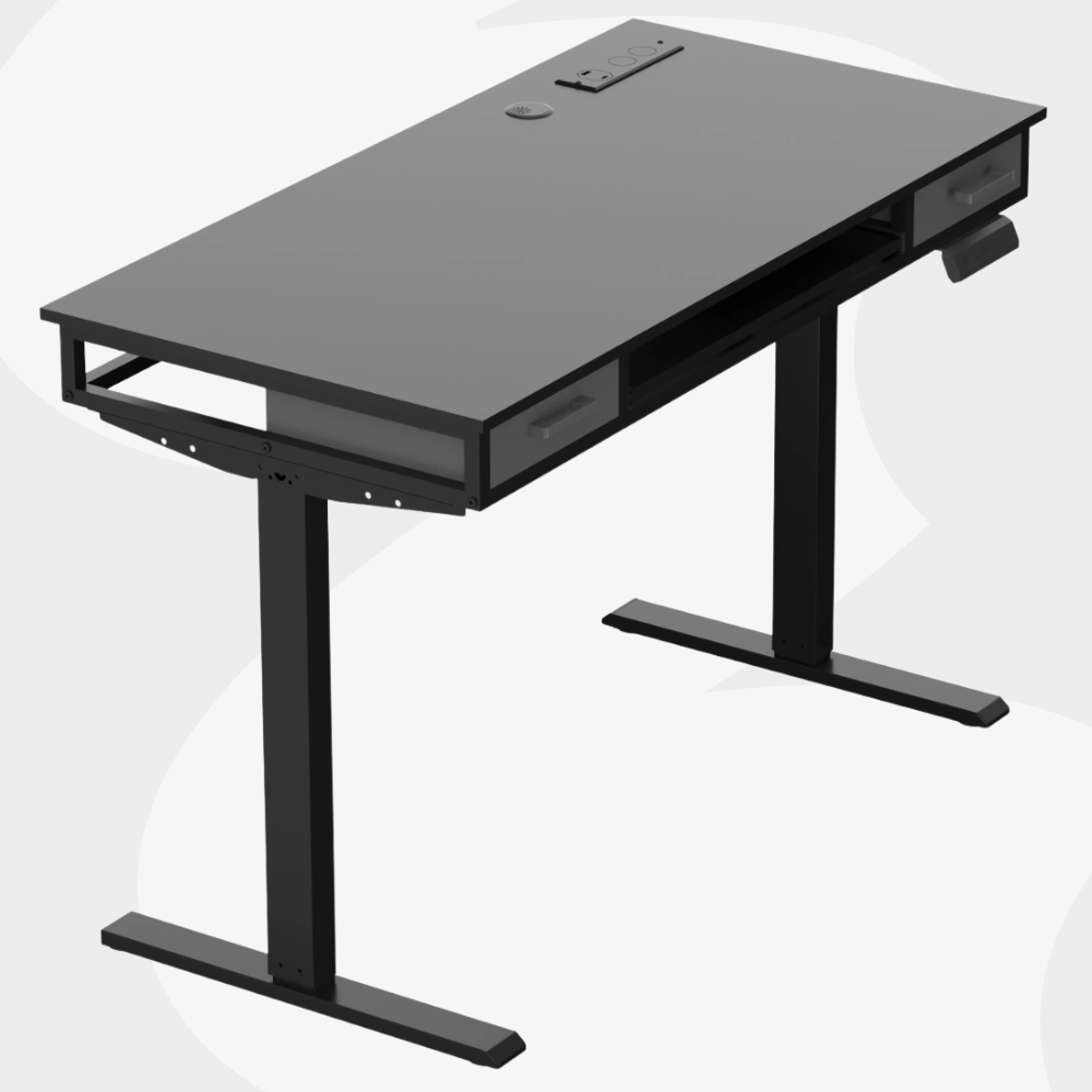 biurko stojące SPEF122BB 120x60 regulacja wysokości szuflada soft-close półka na klawiaturę