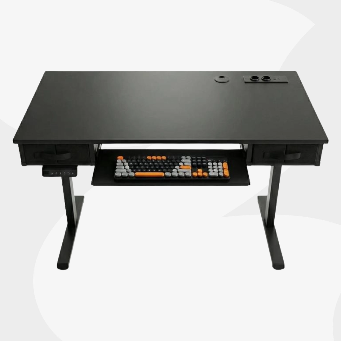 biurko stojące SPEF122BB 120x60 regulacja wysokości szuflada soft-close półka na klawiaturę