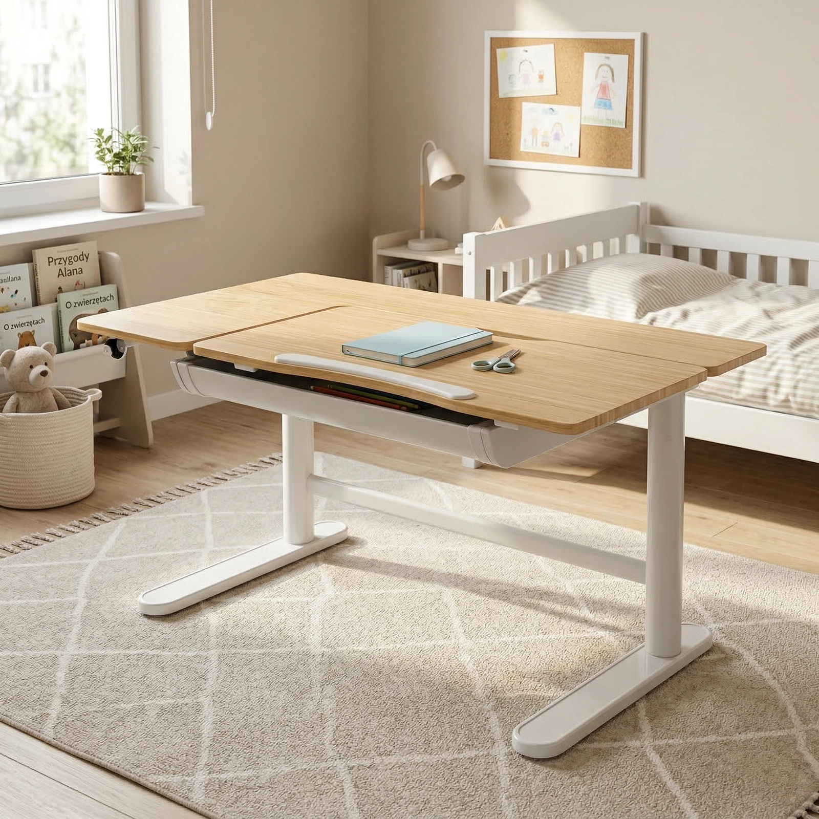 Neigbare Arbeitsplatte mit Stopper