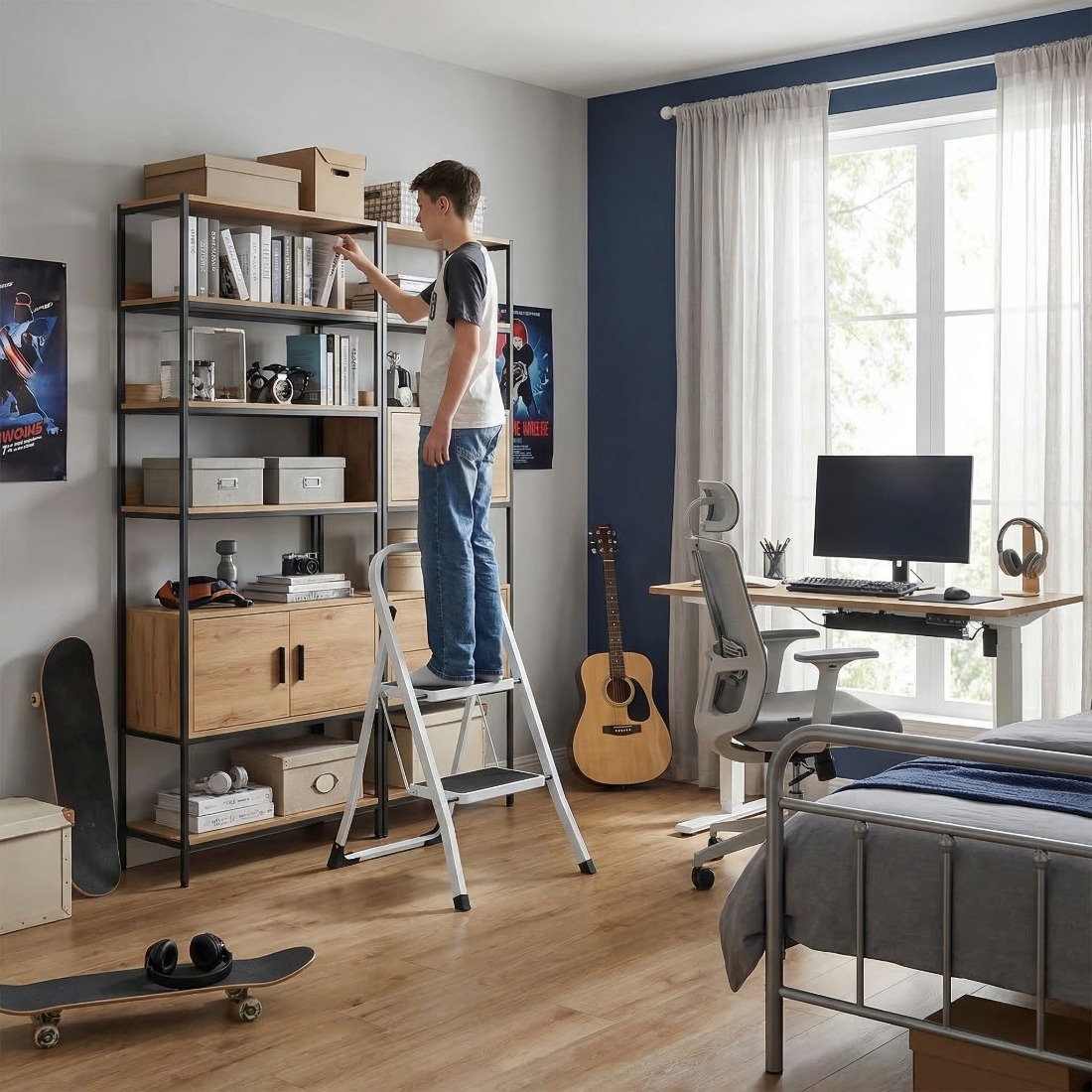 Universelle Haushaltsleiter Spacetronik, hilfreich in Küche und Büro