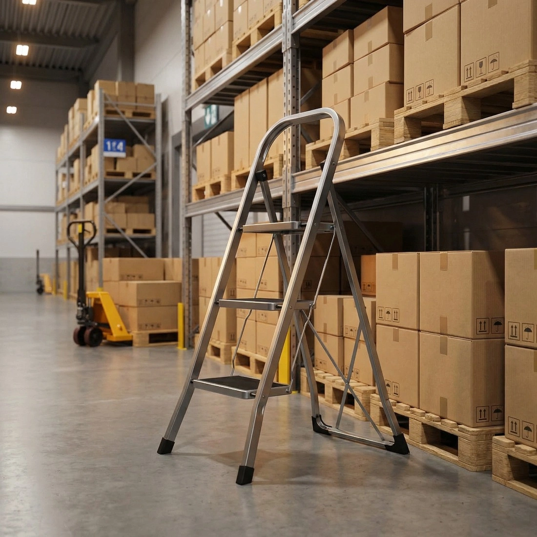 Breite Stufen mit rutschfester Matte