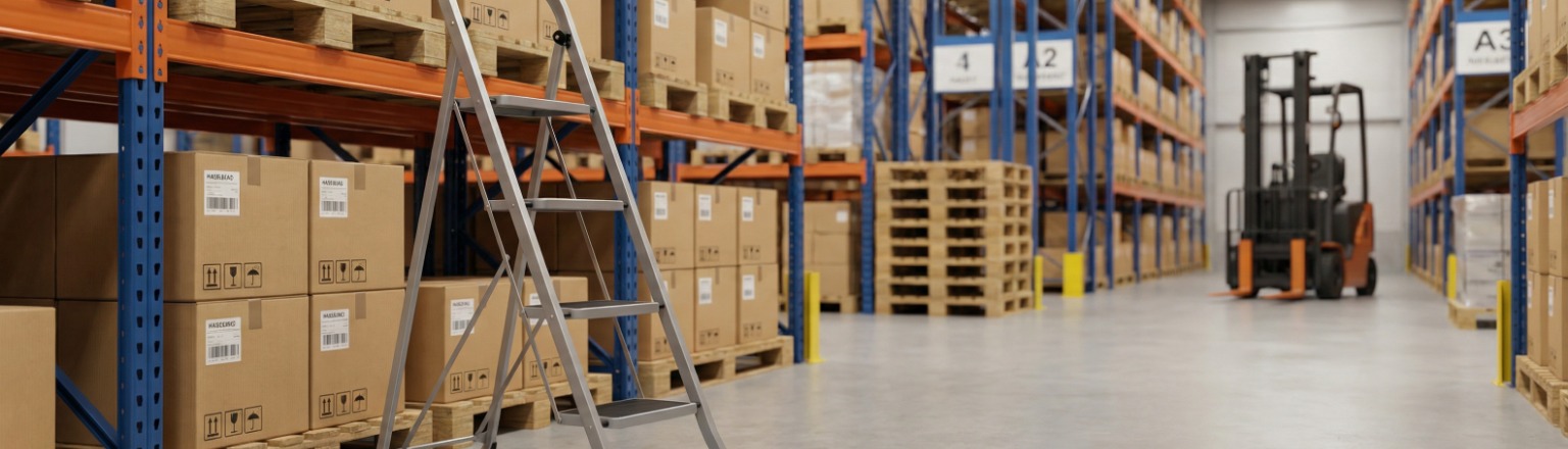 Drabina domowa 4-stopniowa Spacetronik SPG241G w aranżacji wnętrza