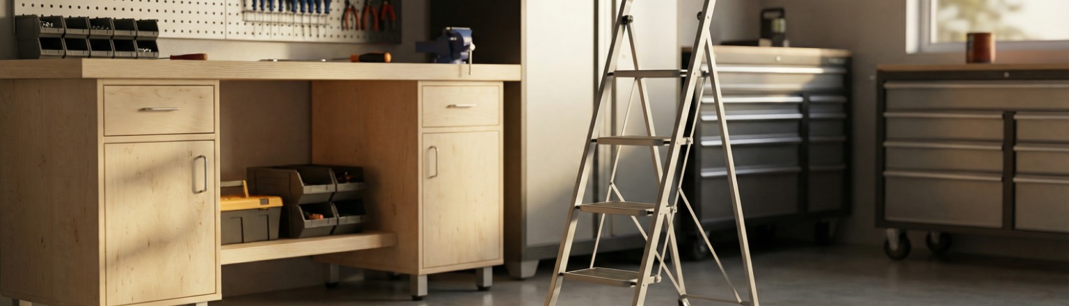 Składana drabina domowa 4-stopniowa Spacetronik SPG241G w kolorze szarym