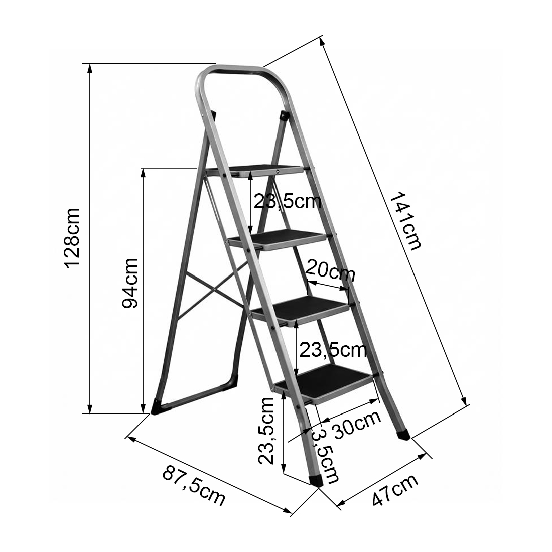 Drabina domowa 4-stopniowa Spacetronik SPG241G