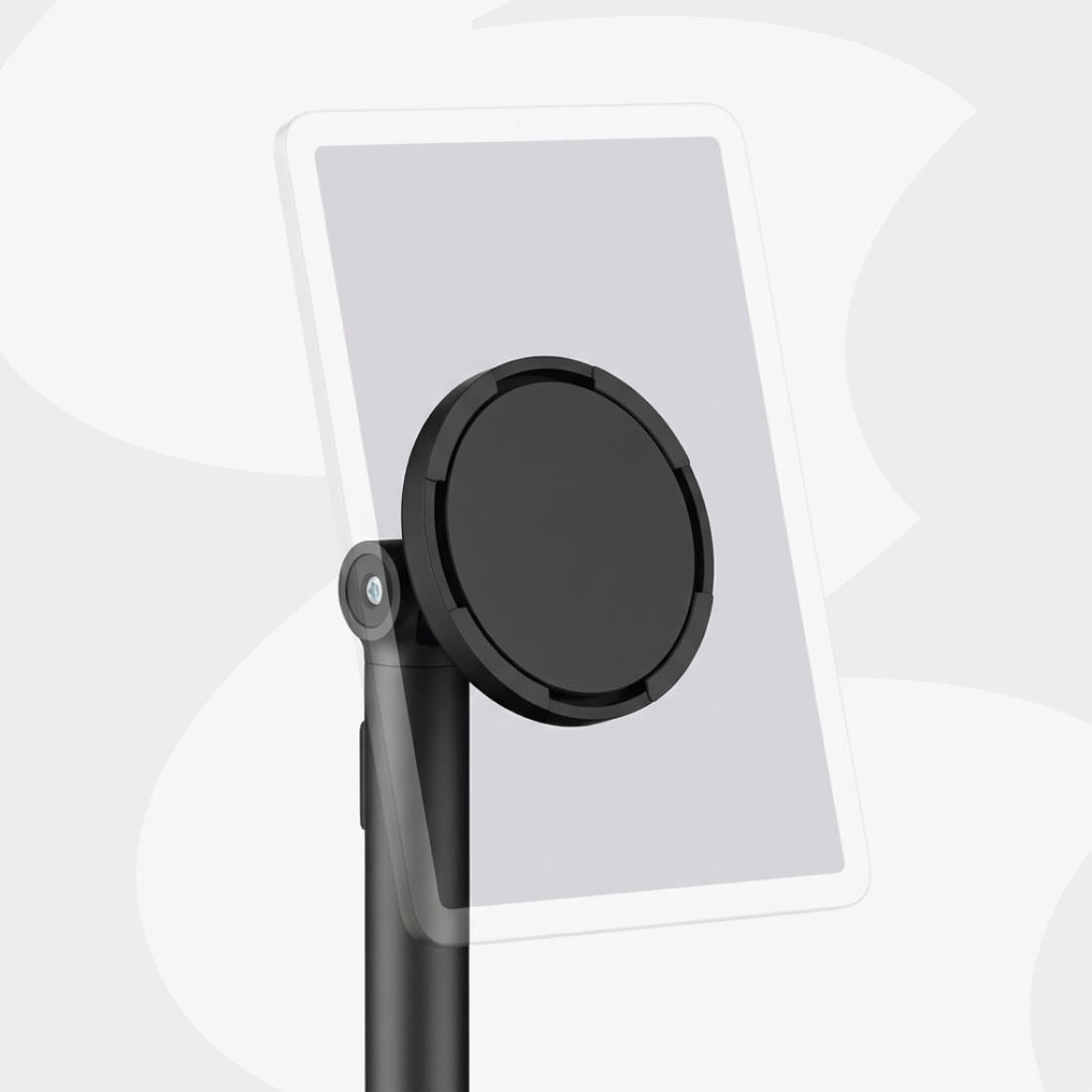 Stojak podłogowy Spacetronik SPP128B z zamontowanym tabletem w systemie bezramkowym