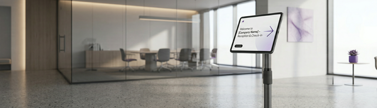 Uniwersalny czarny stojak podłogowy na tablet Spacetronik SPP128B w ujęciu frontowym