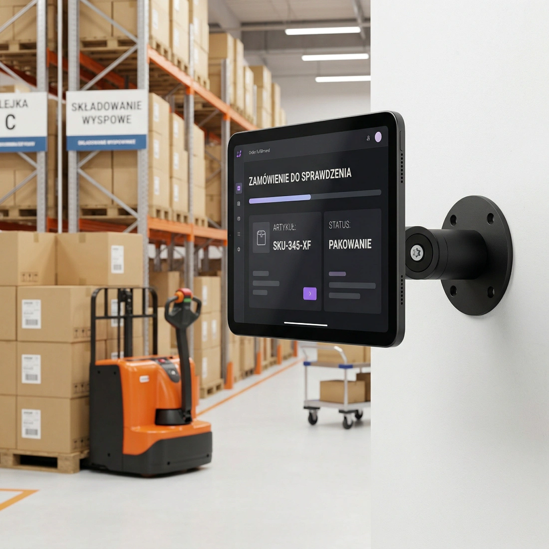 Uchwyt ścienny na tablet z regulacją nachylenia i funkcją obrotu ekranu