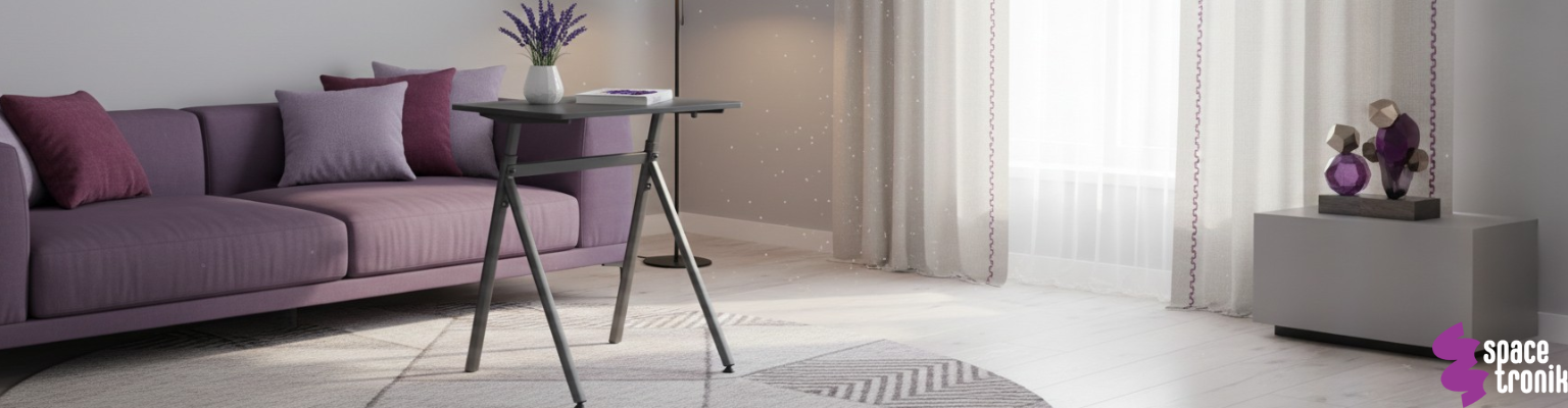 biurko stojące regulowane gazowo SPR-BUDDY-21-MBB 70x50 regulacja 71,6-105,2 cm dźwignia pod blatem siłownik gazowy stal PP płyta wiórowa