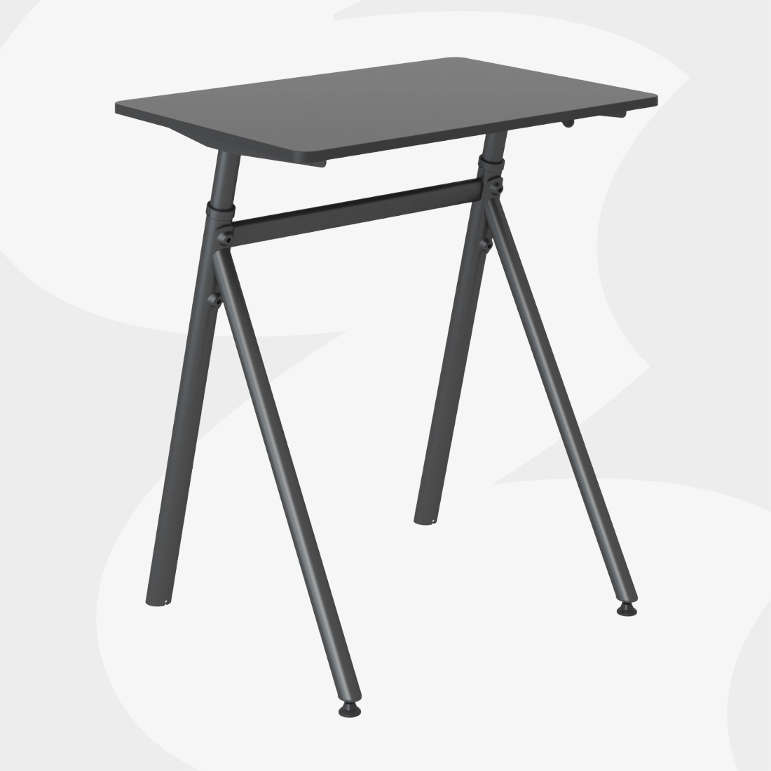 biurko stojące regulowane gazowo SPR-BUDDY-21-MBB 70x50 regulacja 71,6-105,2 cm dźwignia pod blatem siłownik gazowy stal PP płyta wiórowa