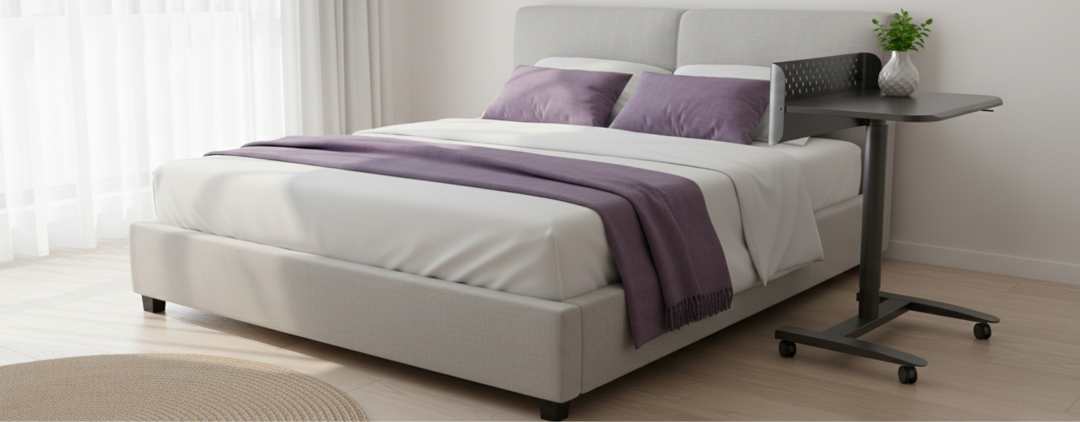 stanowisko robocze regulowane gazowo SPR-BUDDY-22-MBB 70x50 regulacja 66,5-105,1 cm dźwignia siłownik gazowy stal PP płyta wiórowa