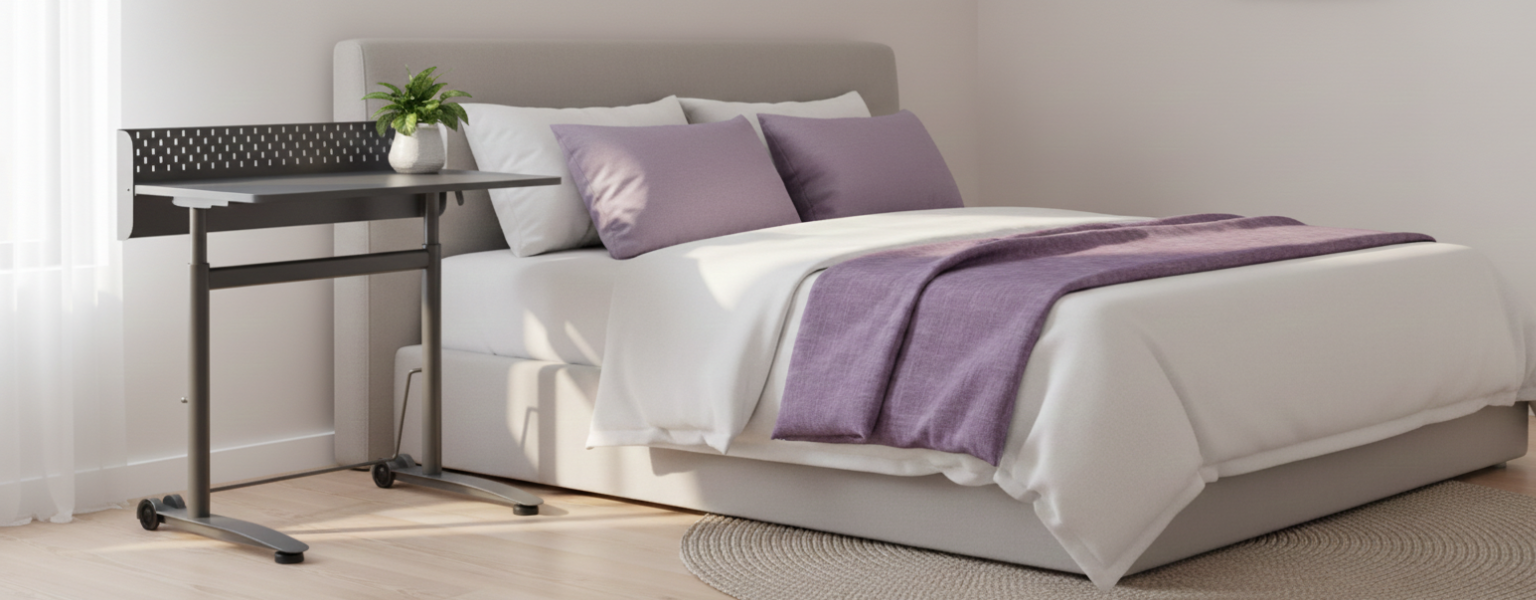 czarne stanowisko robocze regulowane SPR-BUDDY-23-MBB 90x60 regulacja 66,7-100,3 cm stal PP płyta wiórowa