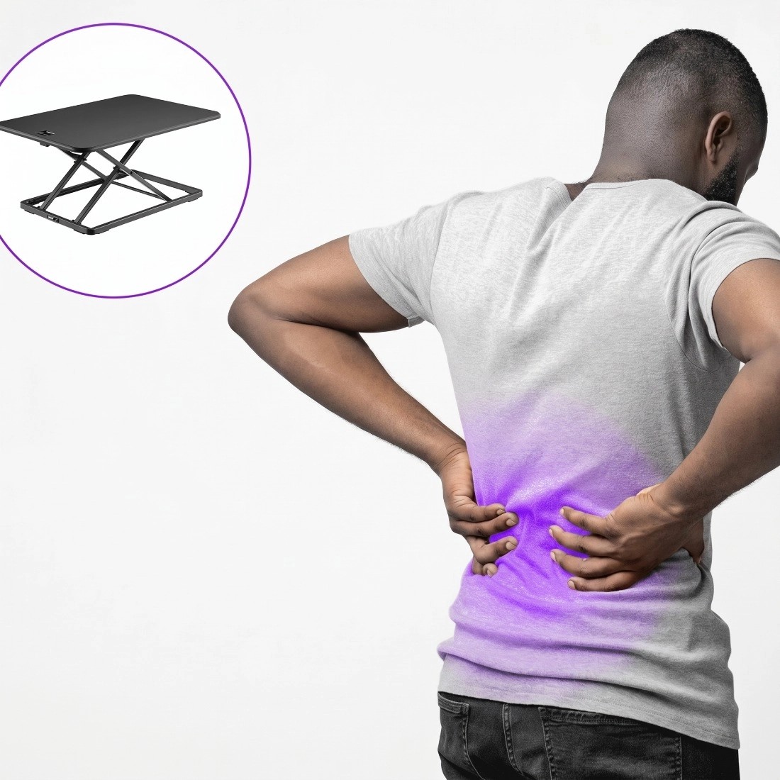 Ergonomiczne stanowisko z podniesioną nadstawką do pracy stojącej